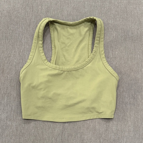 Green Ribbed Racerback Tank Top - Picture 1 of 3